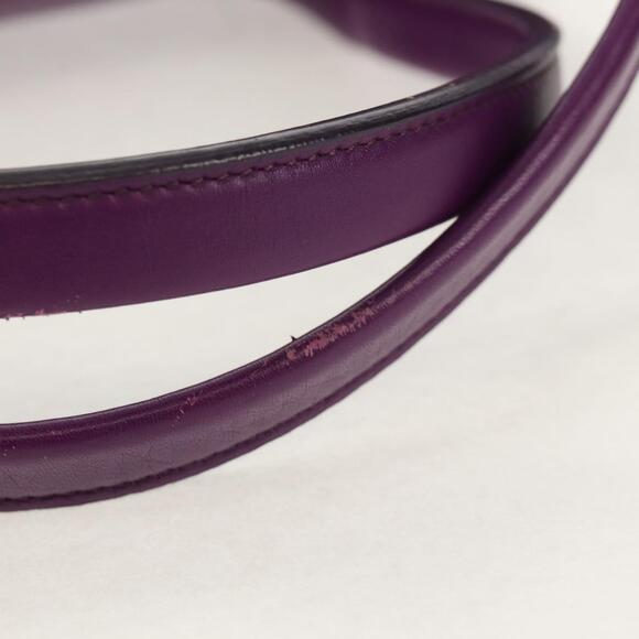 Salvatore Ferragamo Gancini Hand Bag Leather Purple Gold Auth BA8415V - Picture 8 of 16